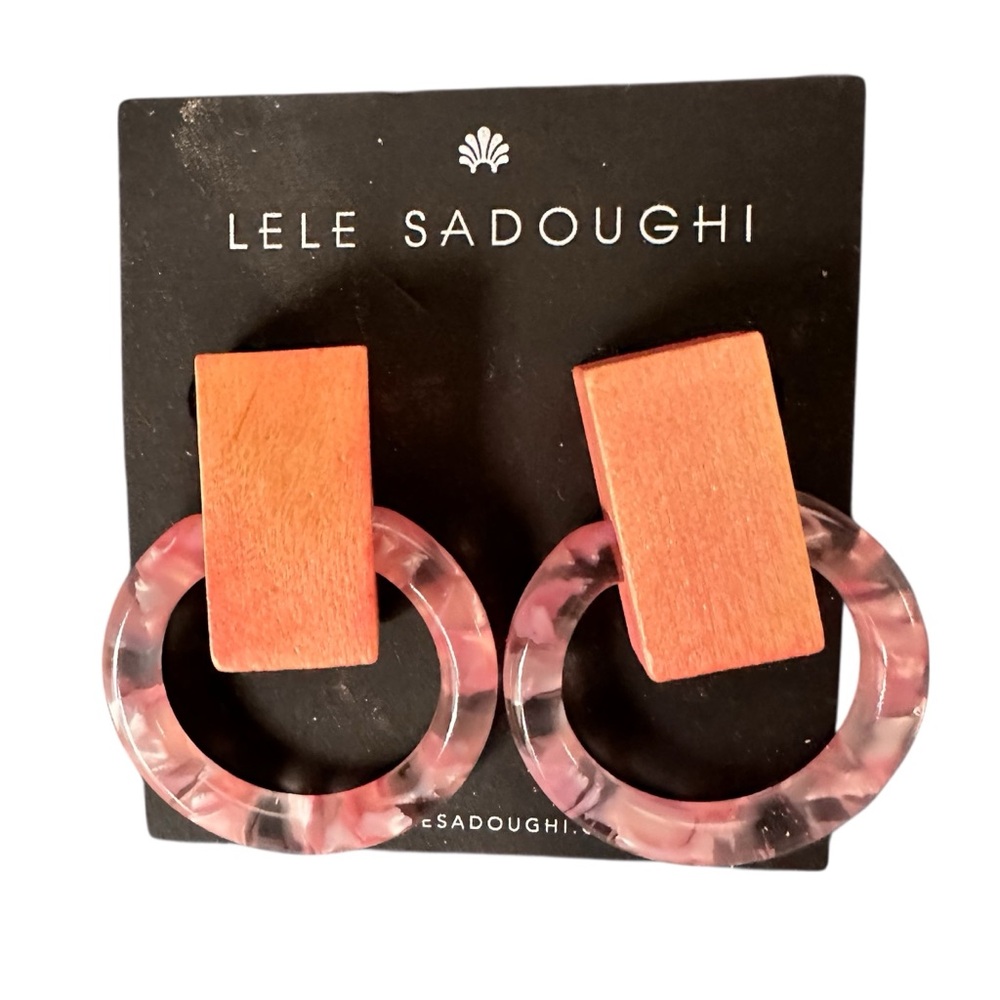Lele Sadoughi Pink Horsebit Earrings - NWT